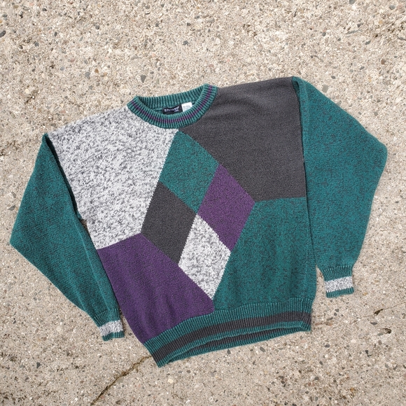Vintage Other - Vintage 90s Stefano Argyle Colorblock Sweater